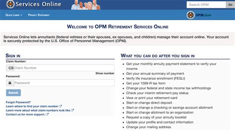 Retirees and survivor annuitants receive a Notice of Annuity Adjustment by mail. . Www servicesonline opm gov login